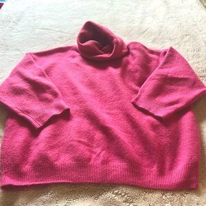 Top shop/Nordstrom pink oversized sweater.